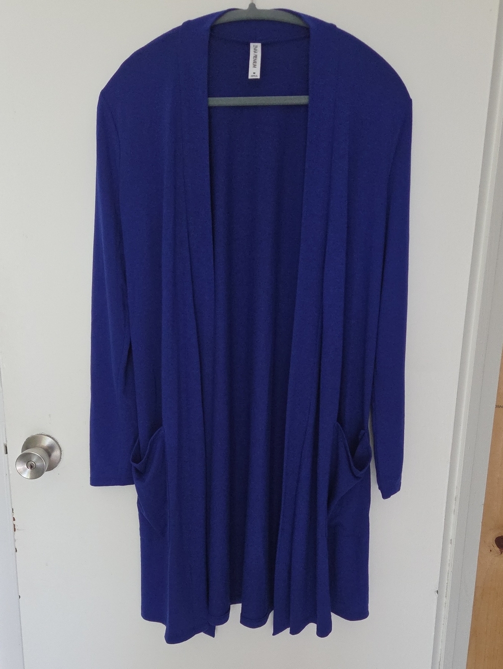 Zenana Outfitters Open-Front Long Cardigan in Royal Blue